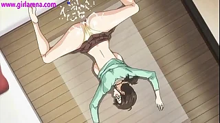Young hentai gets creampie and muddied pussy pee